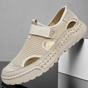 Summer Men’s Sandals Handmade Mesh Breathable Casual Shoes