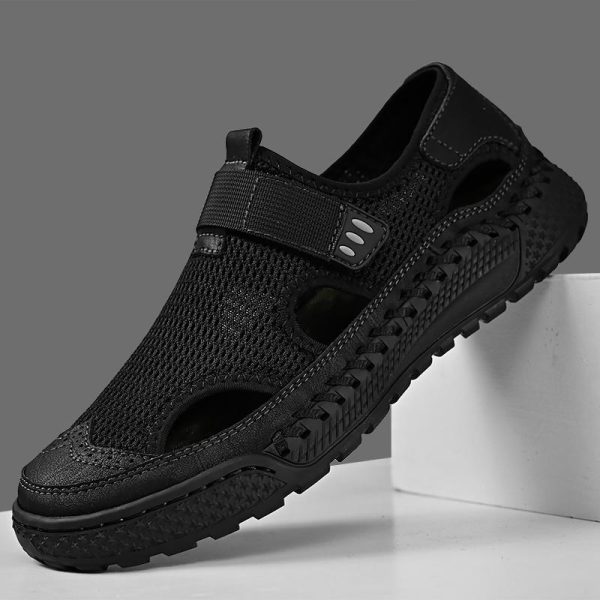 Summer Men’s Sandals Handmade Mesh Breathable Casual Shoes